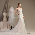 Fashion Lace Embroidered Bride Gown Bondage Low Back gown wedding dresses